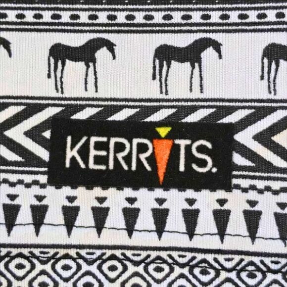 Kerrits Equestrian Zip Up Riding Jacket Top Large Black White Long Sleeve Print - Picture 10 of 13